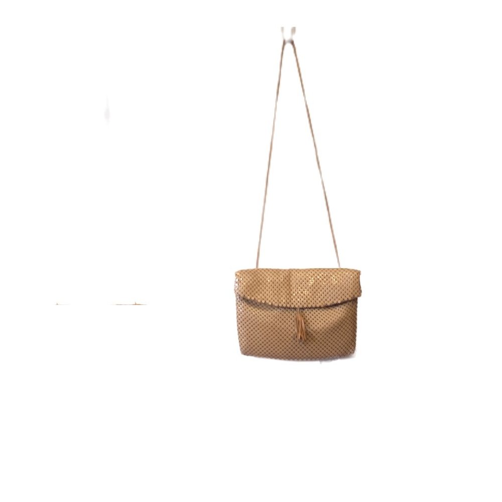 Vintage tan Whiting & Davis Mesh Purse Thin Spaghetti Strap